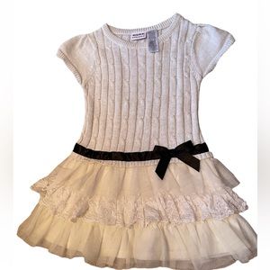 Girls 6X Blueberi Boulevard Long Short Sleeve Sweater with lace ruffles